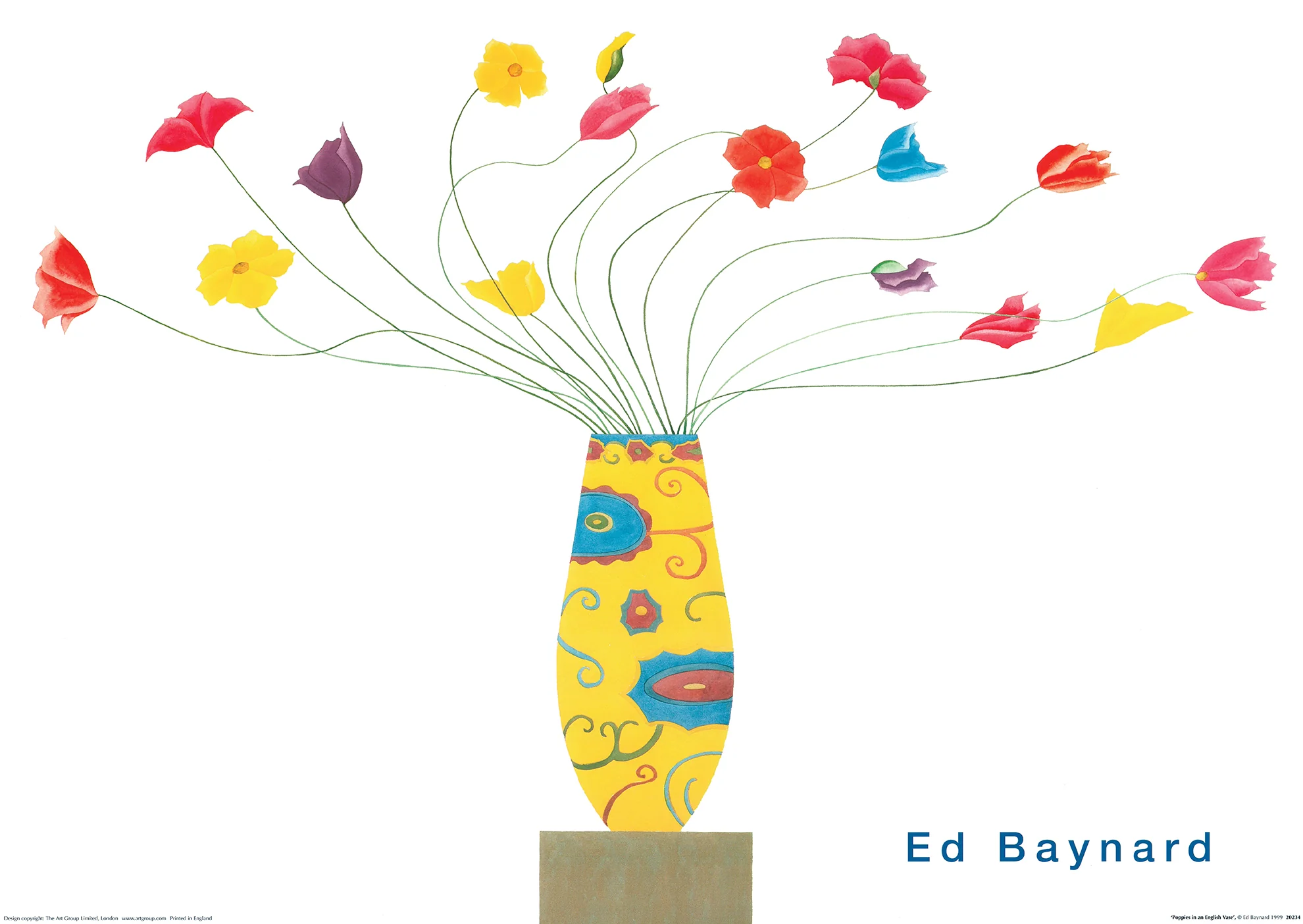 Poppies in an English Vase by Ed Baynard - 20 X 28 Inches (Art Print)