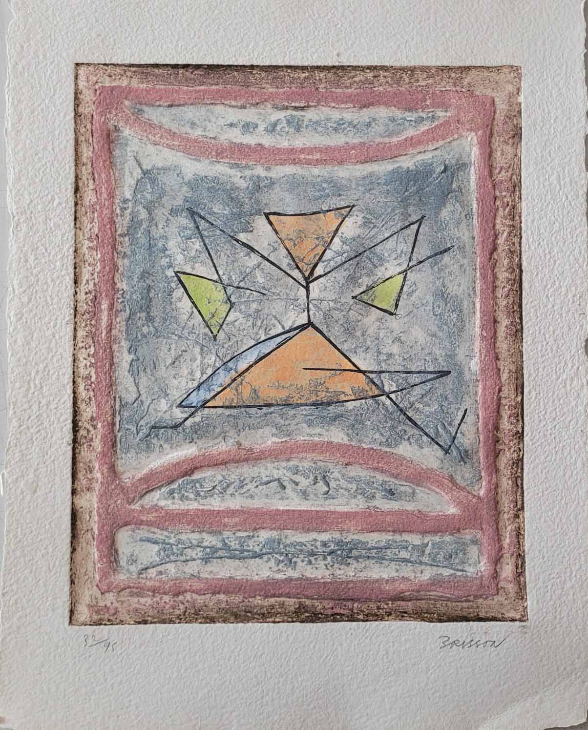 Portfolio Reverie Etrusque I, II & III, 1985 by Pierre-Marie Brisson - 17 X 22 Inches (Etching Numbered and Signed) 32/95 - Image 4