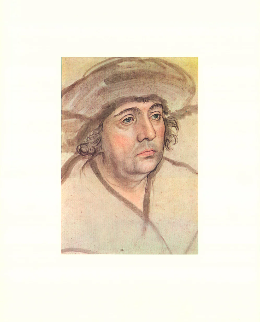 Portrait of a Man in a Wide-Brimmed Hat Lucas Cranach - 14 X 18 Inches (Offset Lithograph with Matte Fine Art Print)