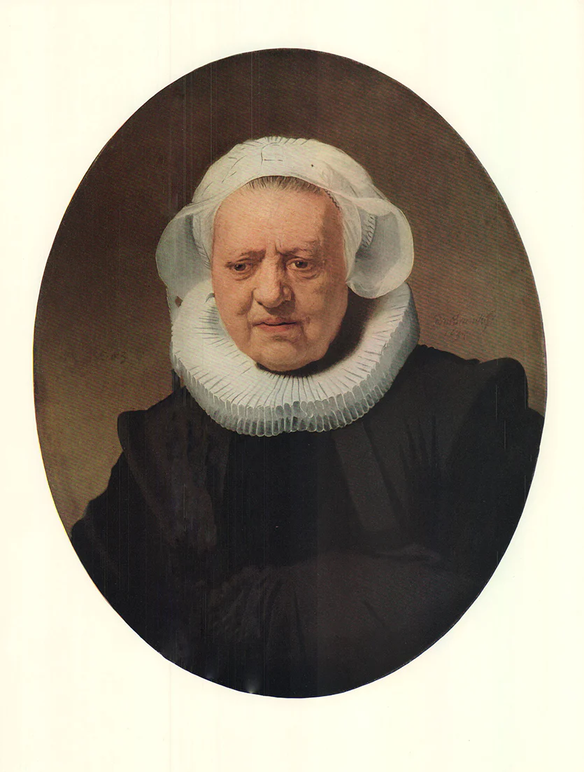 Portrait of an 83 Year Old Woman by Rembrandt - 12 X 16 Inches (Art Print)
