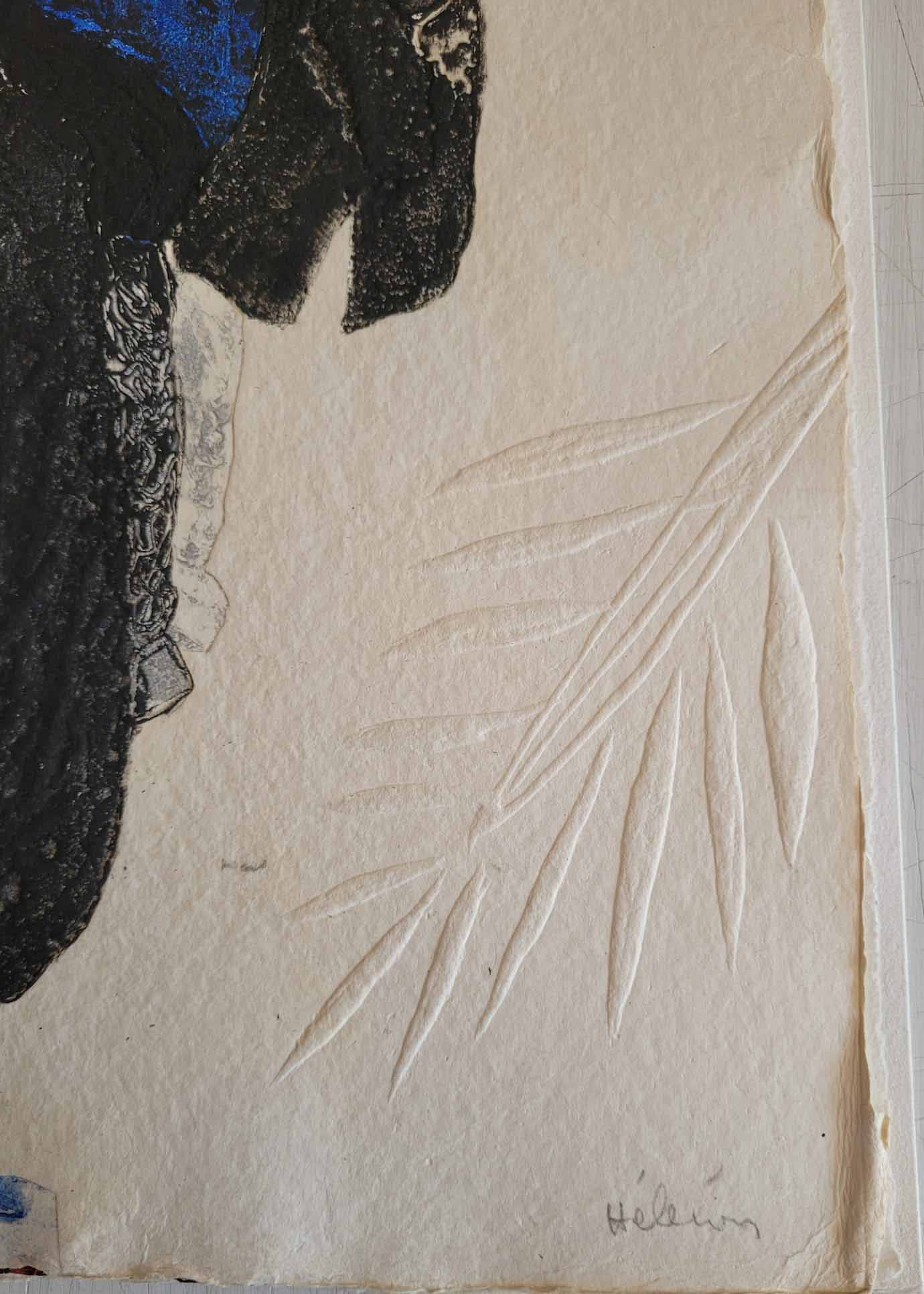 Présence I, 1985 by Serge Hélénon - 18 X 23 Inches (Carborundum Engraving Numbered & Signed) 34/95 - Image 2