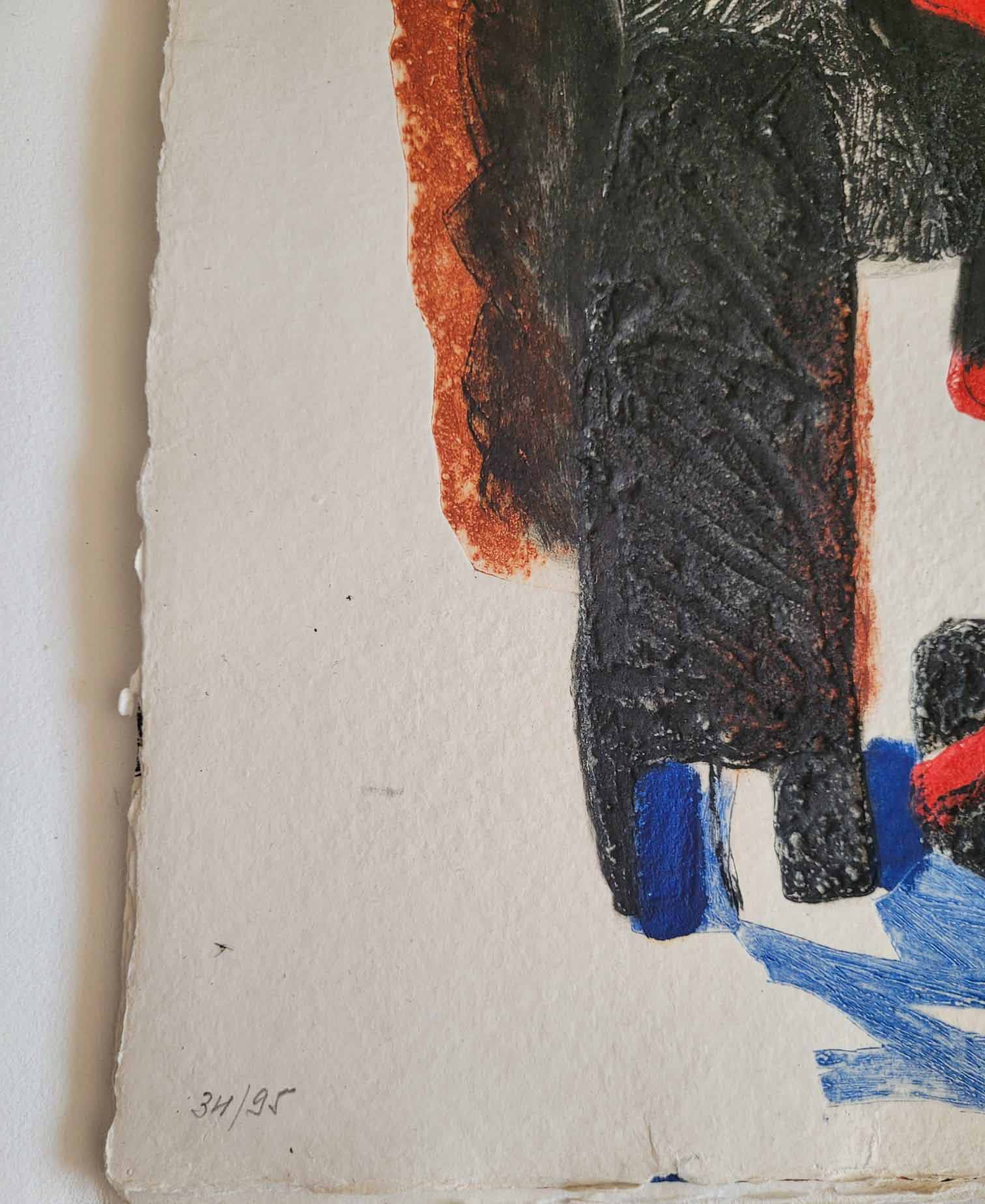 Présence I, 1985 by Serge Hélénon - 18 X 23 Inches (Carborundum Engraving Numbered & Signed) 34/95 - Image 3