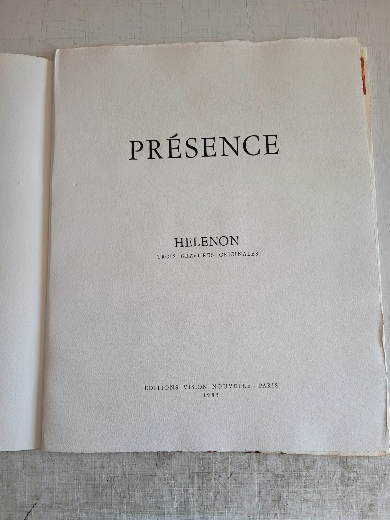 Présence I, 1985 by Serge Hélénon - 18 X 23 Inches (Carborundum Engraving Numbered & Signed) 34/95 - Image 4