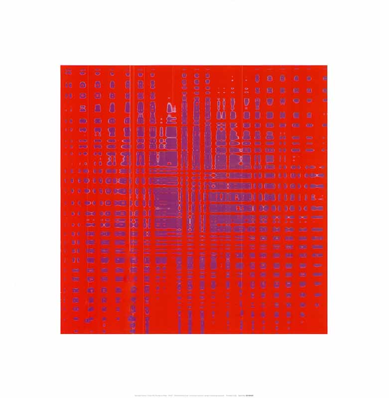 Pulse 3 Purple on Red by Michael Banks - 16 X 16 Inches (Art Print)