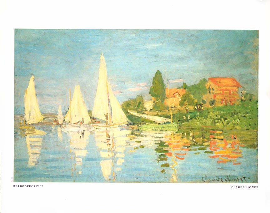 Regatten in Argenteuil 1872 by Claude Monet - 10 X 12 Inches (Art Print)