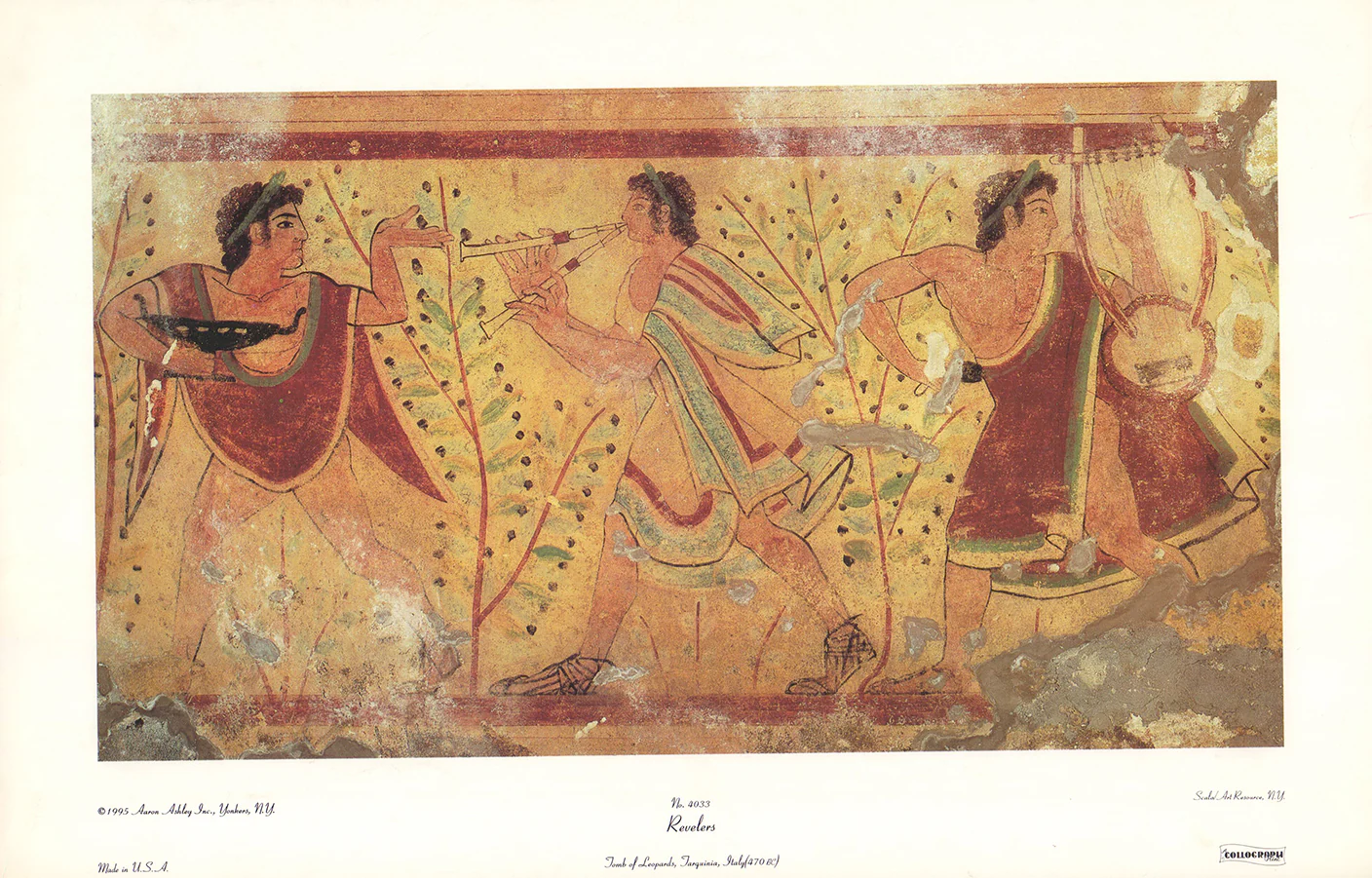 Revelers, Tomb of Leopards, Tarquinia, Italy - 13 X 20 Inches (Art Print)