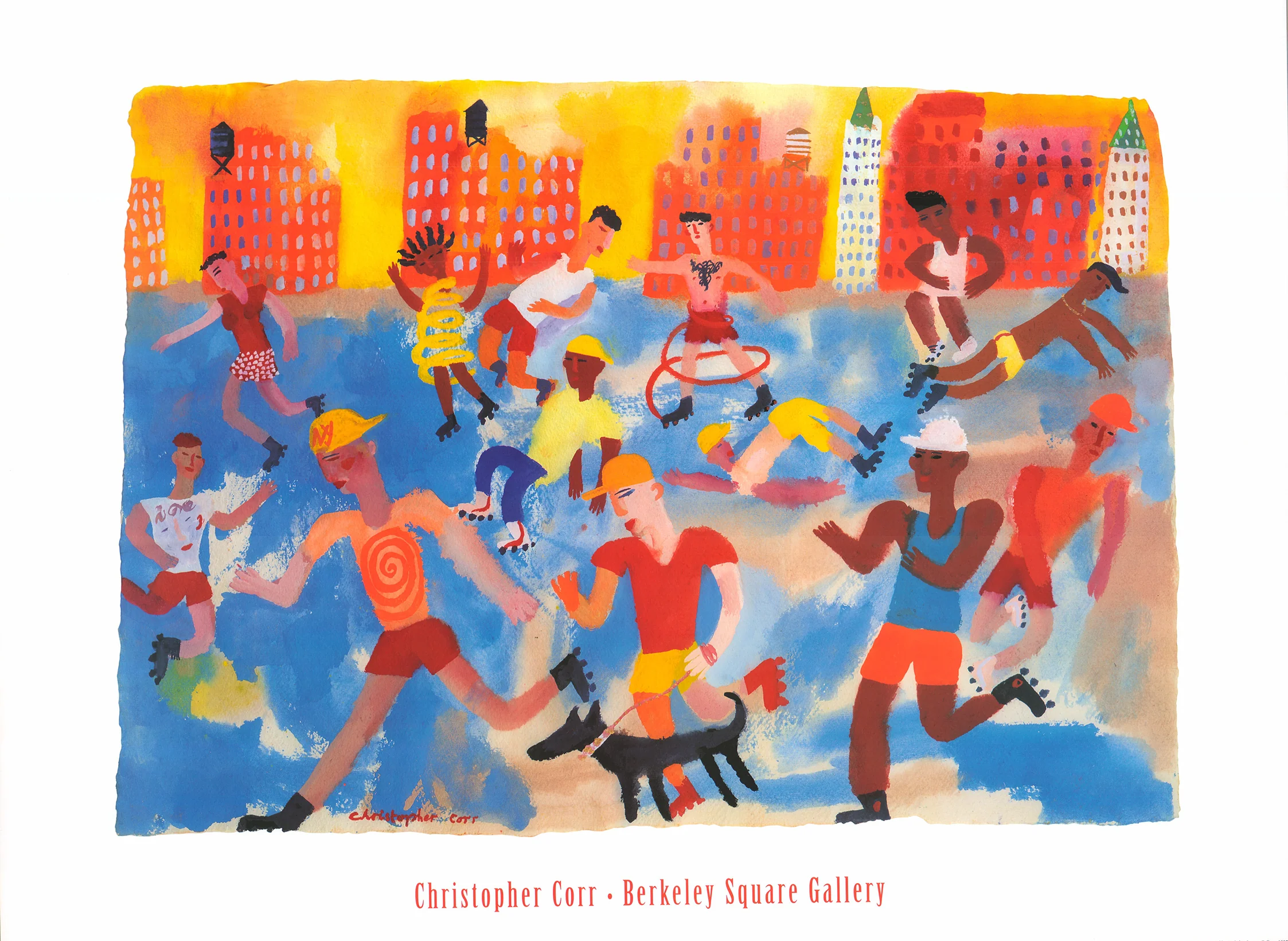 Rollerblades by the Hudson River by Christopher Corr - 24 X 32 Inches (Art Print)