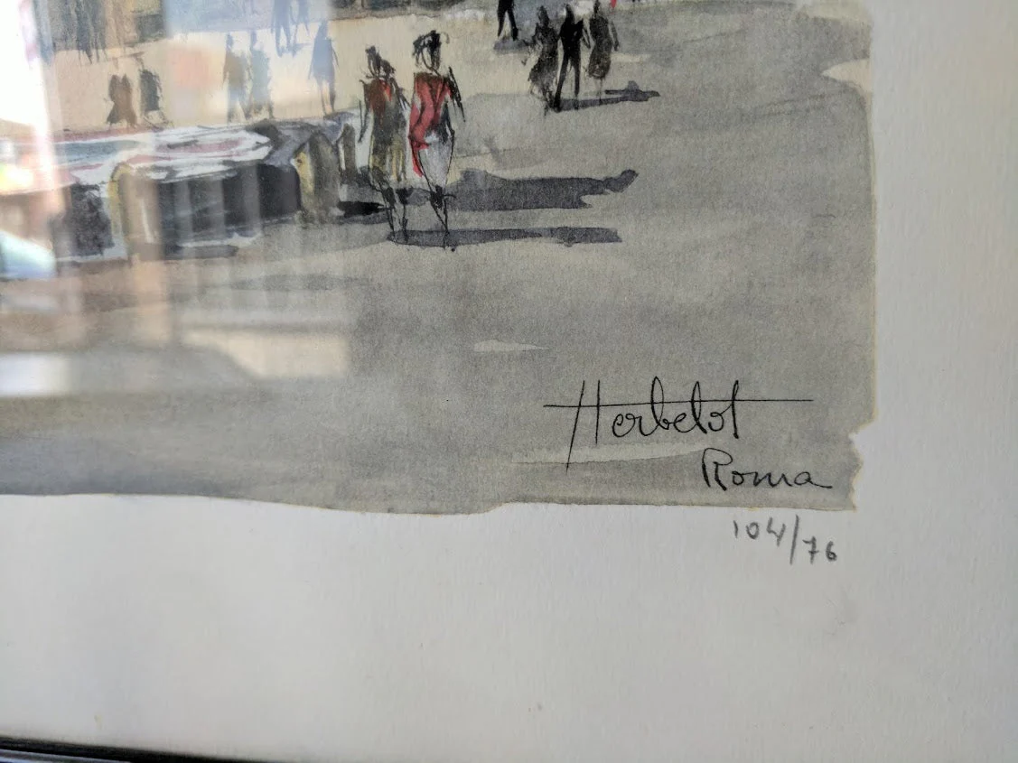 Roma - La Piazza Pietro by Franz Herbelot - 13 X 15 Inches (Lithograph Numbered & Signed) 104/157 - Image 3