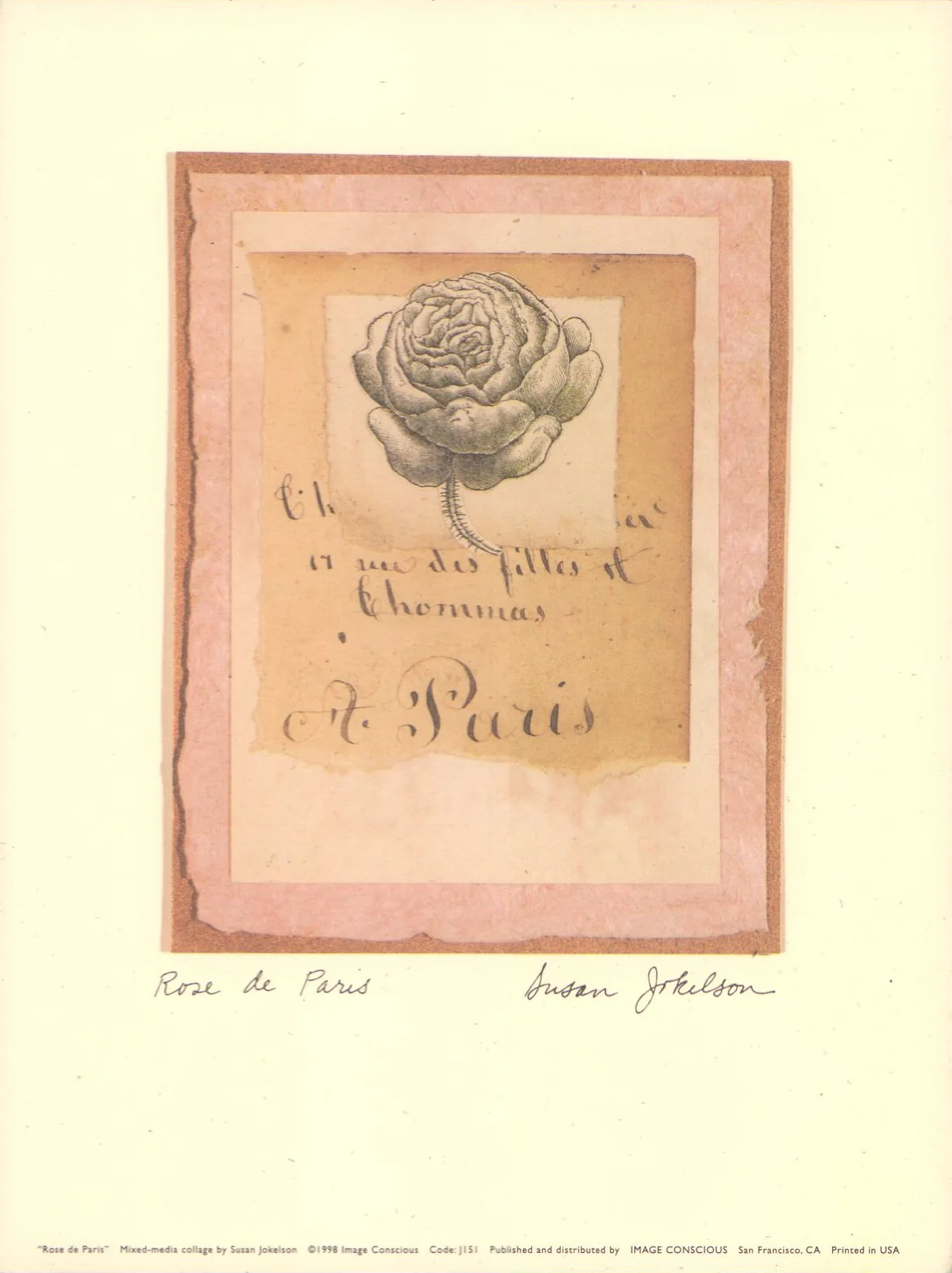 Rose de Paris by Susan Jokelson - 6 X 8 Inches (Art Print)