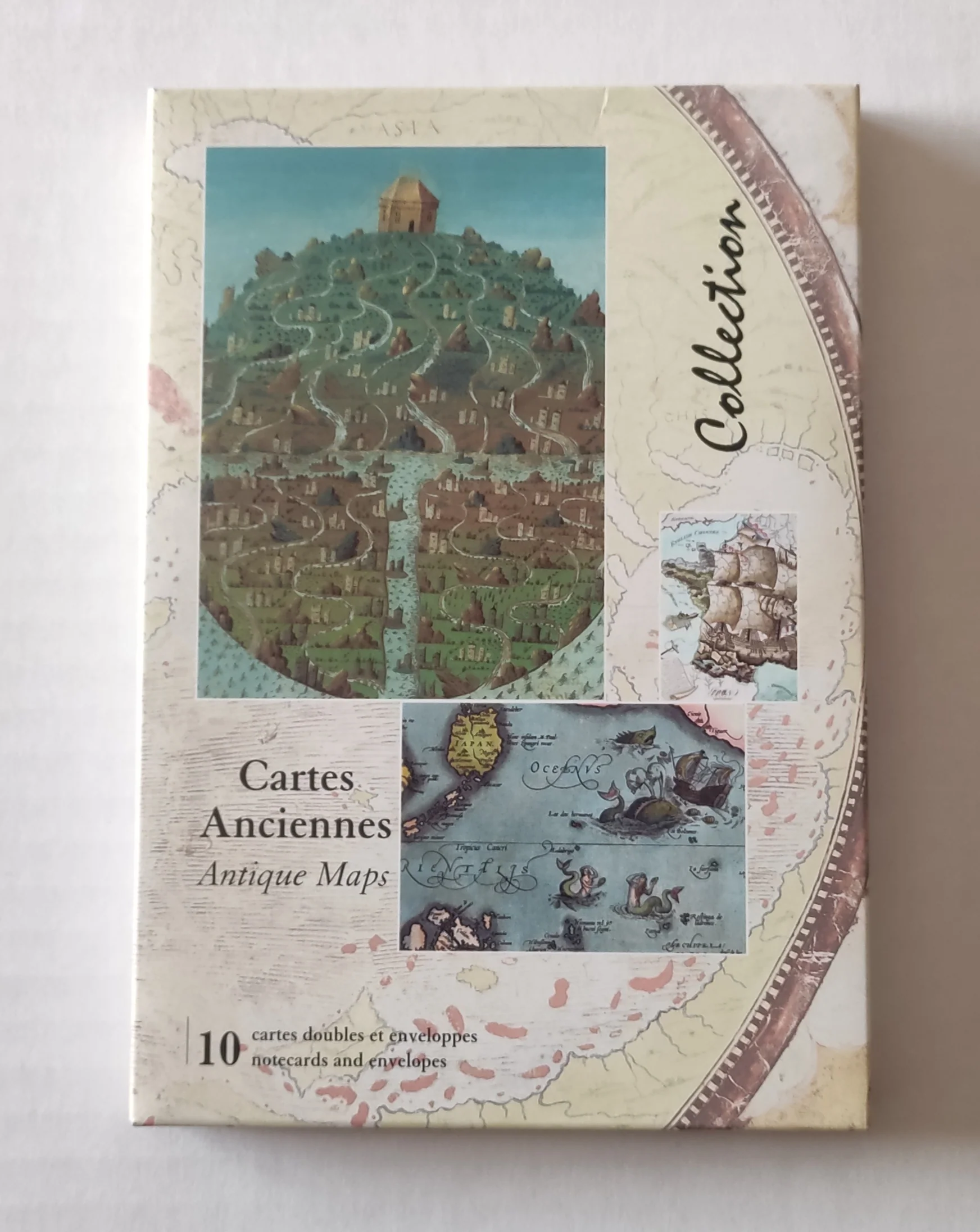 Set of 10 Notecards with Envelopes of Antique Maps - 5 X 7 Inches (10 Note Cards) - Image 2