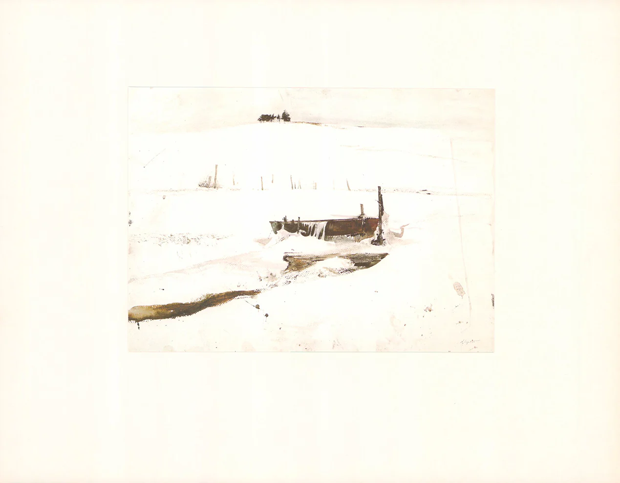 Ship Under Snow by Andrew Wyeth - 14 X 18 Inches (Art Print with Matte)
