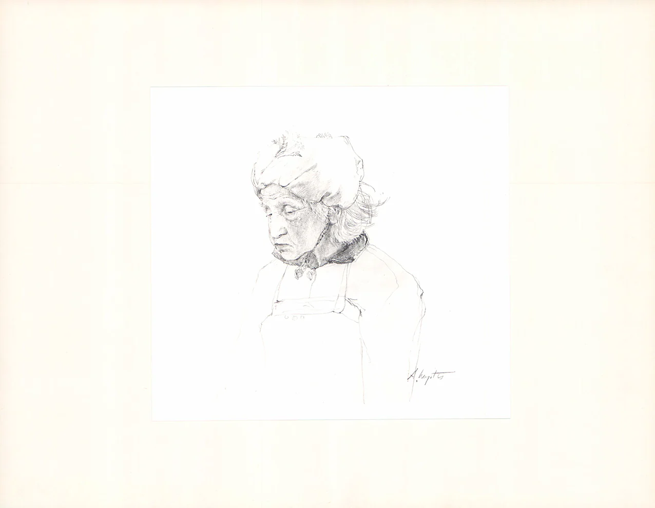 Sketch 3 by Andrew Wyeth - 14 X 18 Inches (Art Print with Matte)