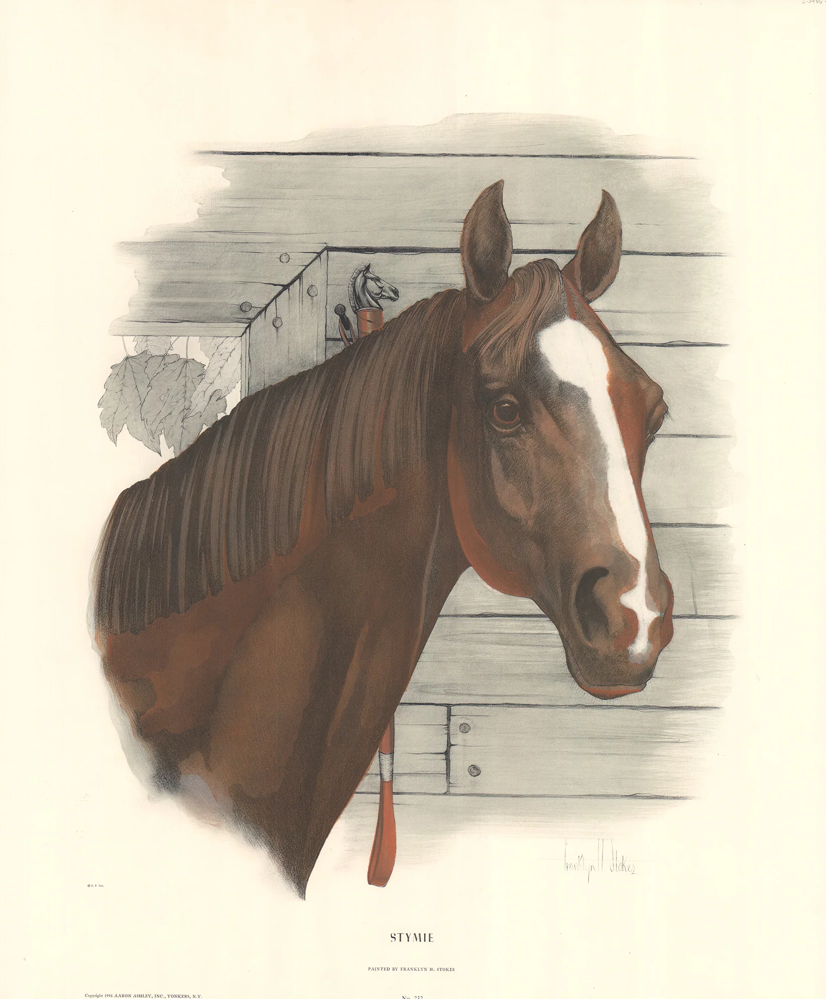 Stymie by F. H. Stokes - 24 X 29 Inches (Offset Lithograph Hand Colored)