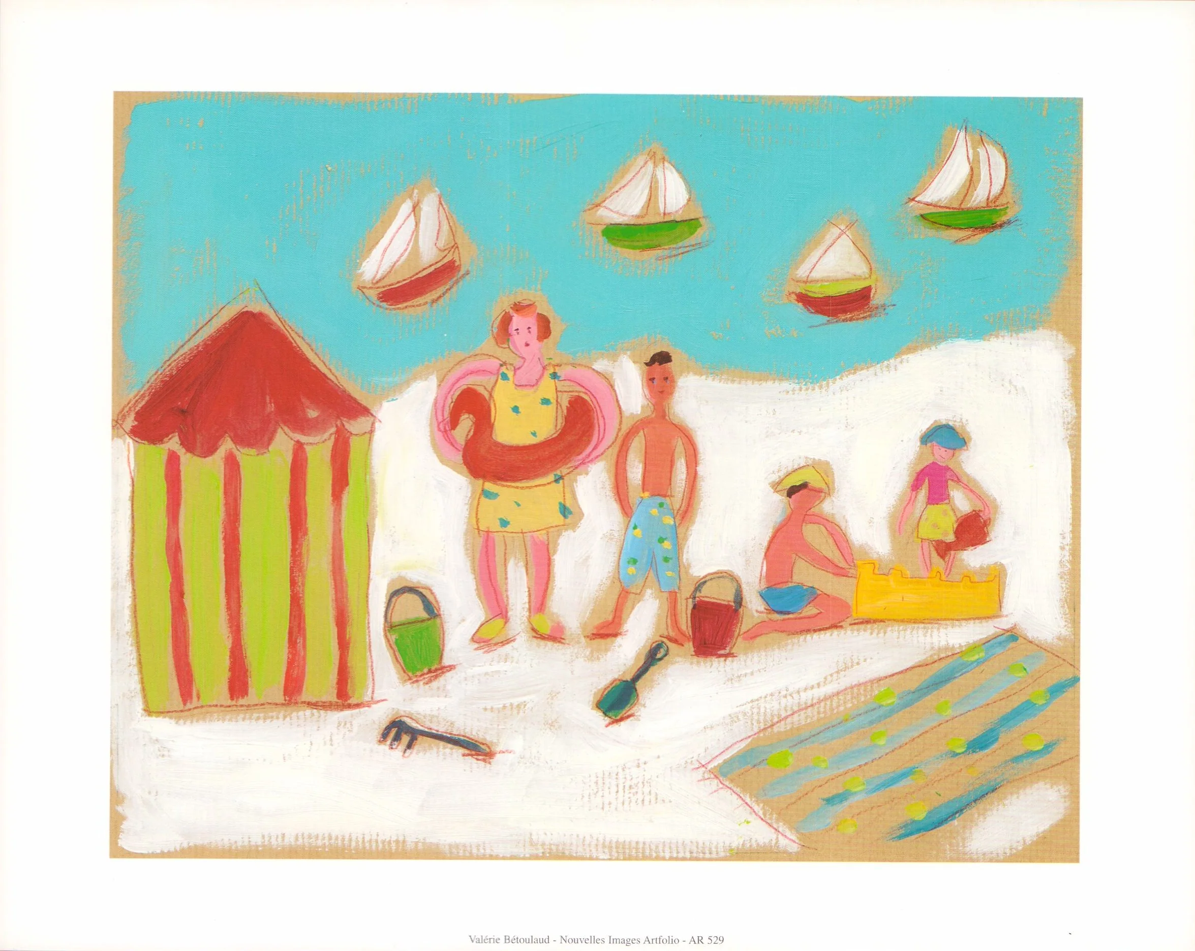 The Beach, 1997 by Valérie Bétoulaud - 10 X 12 Inches (Art Print)