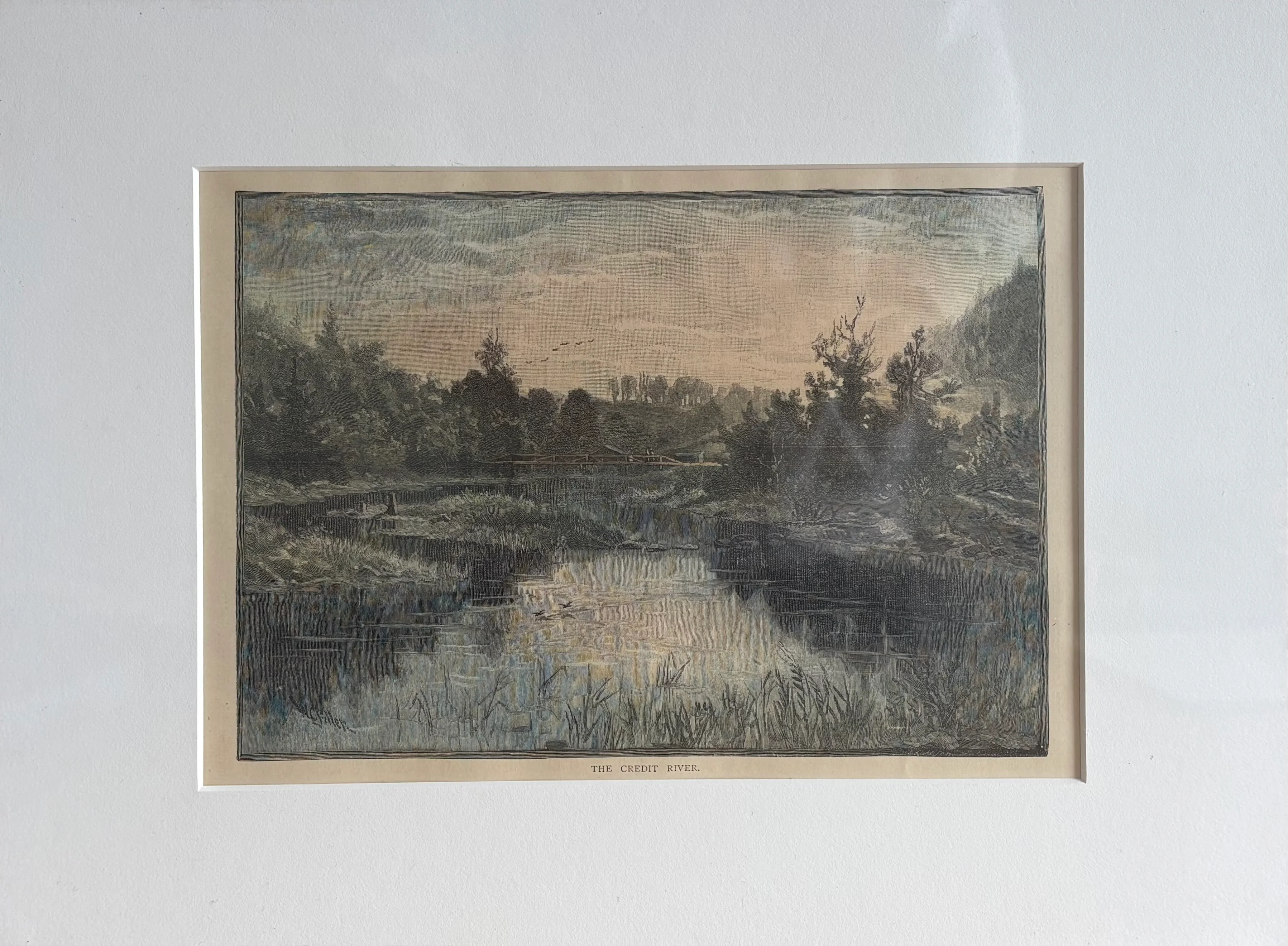 The credit river by William Crothers Fitler - 11 X 15 Inches (Art Print Hand Colored with Matte)