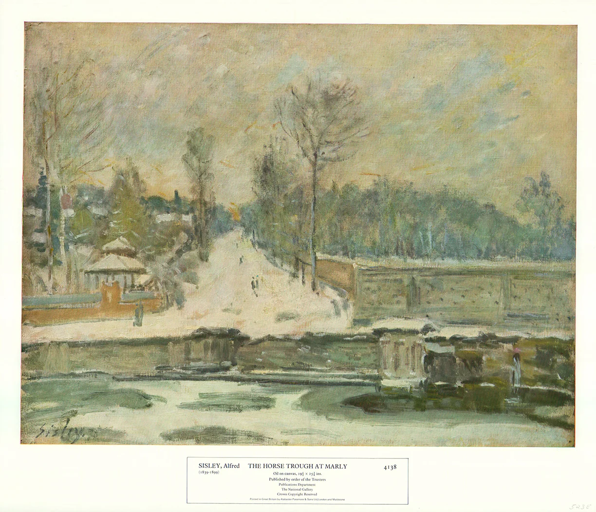The Horse Trough at Marly by Alfred Sisley - 15 X 18 Inches (Art Print)