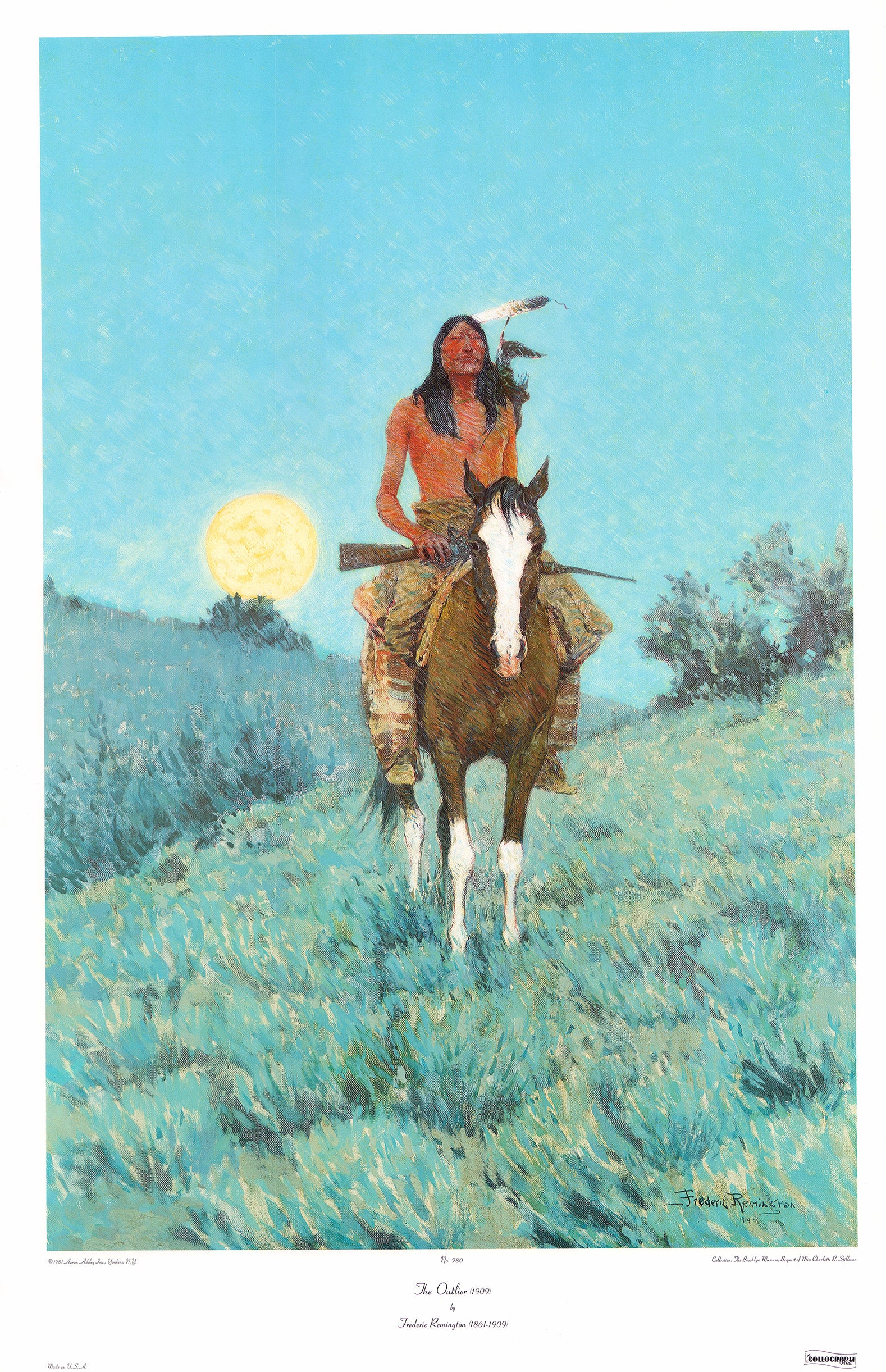 The Outlier, 1909 by Frederic Remington - 23 X 35 Inches (Art Print)