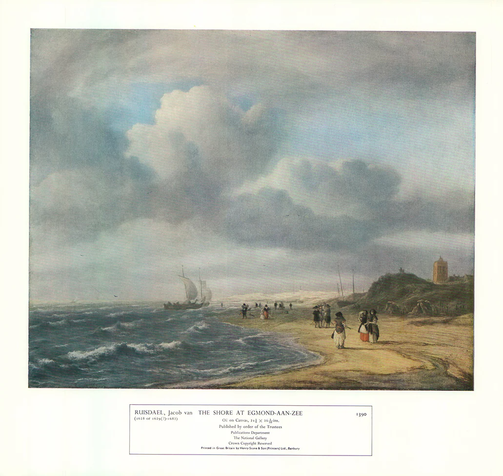 The Shore at Egmond Aanzee by Ruisdael - 14 X 15 Inches (Offset Art Print)