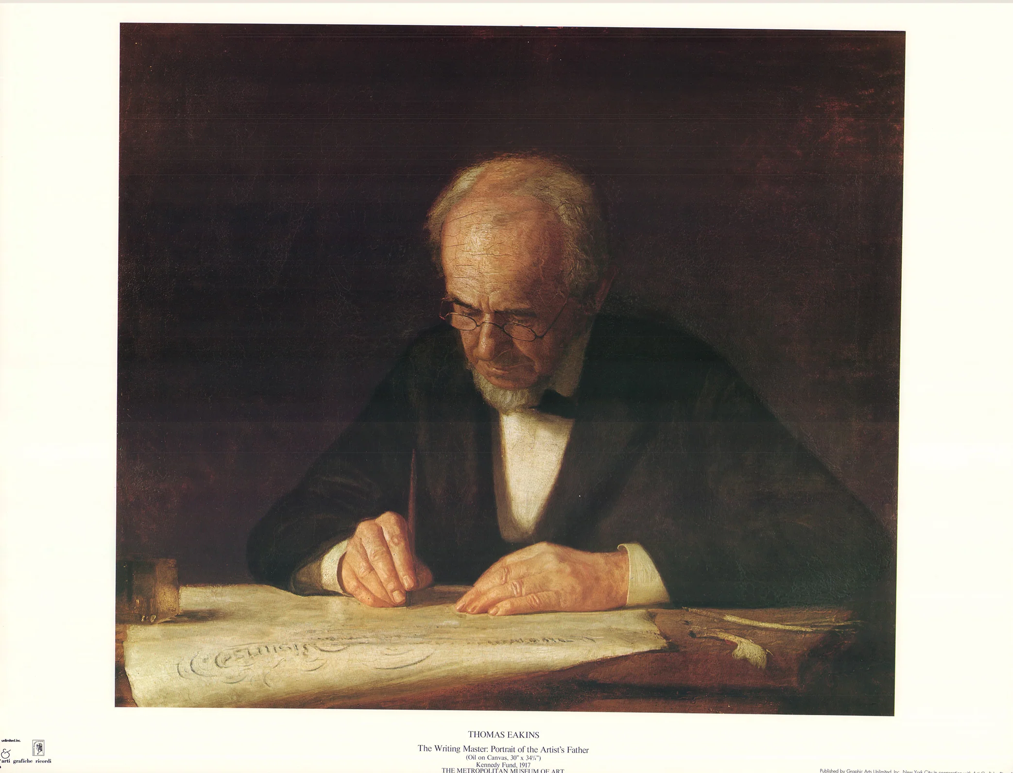 The Writing Master Portrait of the Artists Father by Thomas Eakins - 24 X 30 Inches (Art Print)