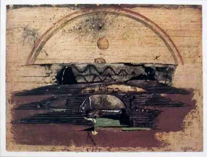 Untitled by Johnny Friedlaender - 14 X 18 Inches (Etchings Eaux-Fortes Radierungen)