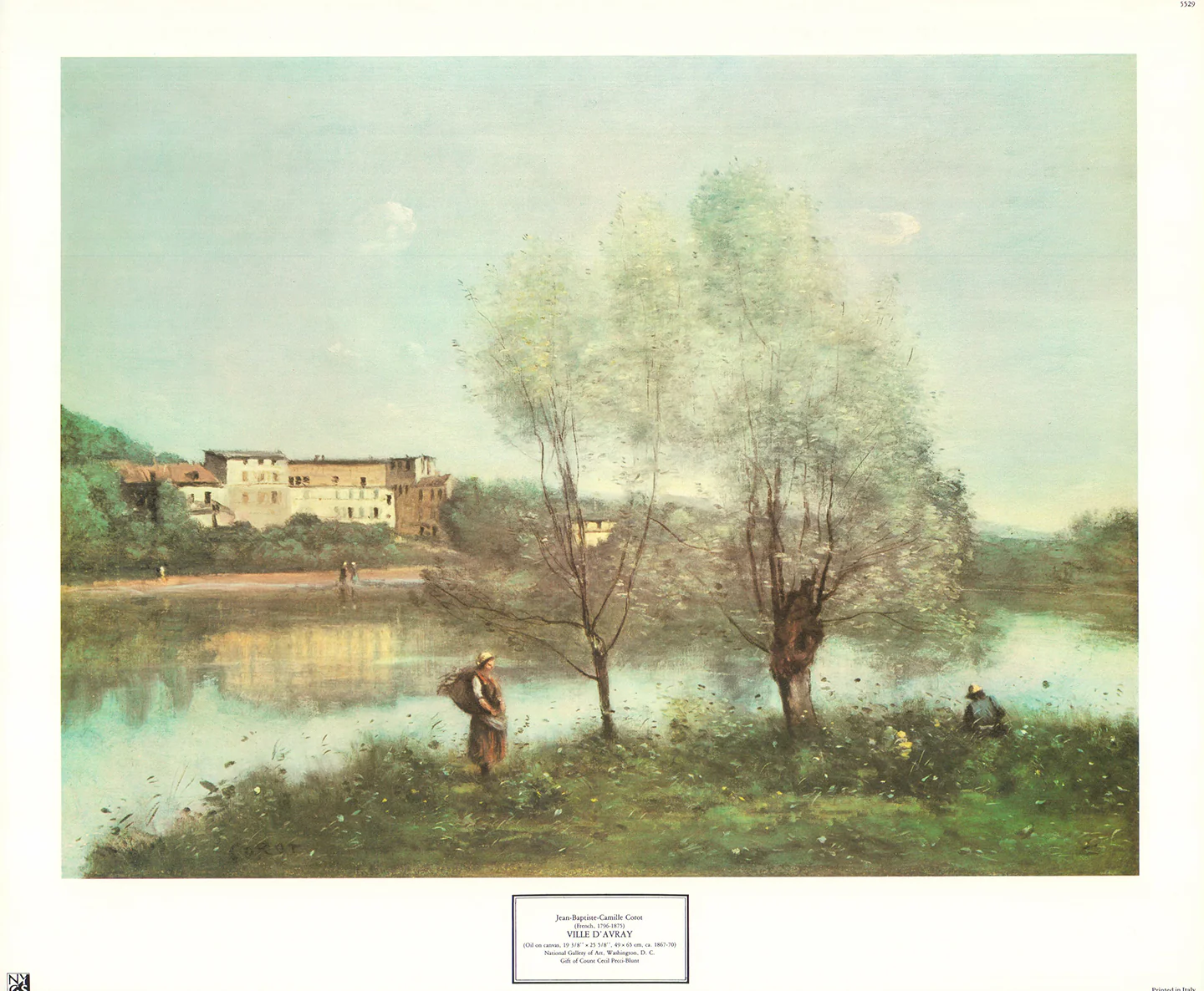Ville d Avray by Jean-Baptiste Camille Corot - 17 X 20 Inches (Art Print)