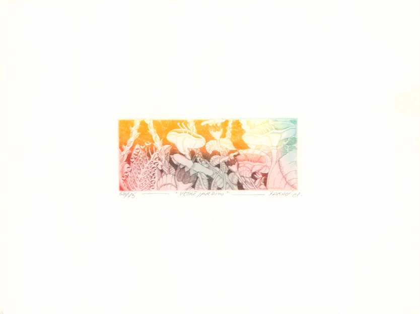 Votre Jardin, 1981 by Michelle Parrot - 9 X 12 Inches (Etching Titled, Emboss, Numbered & Signed) 68/75
