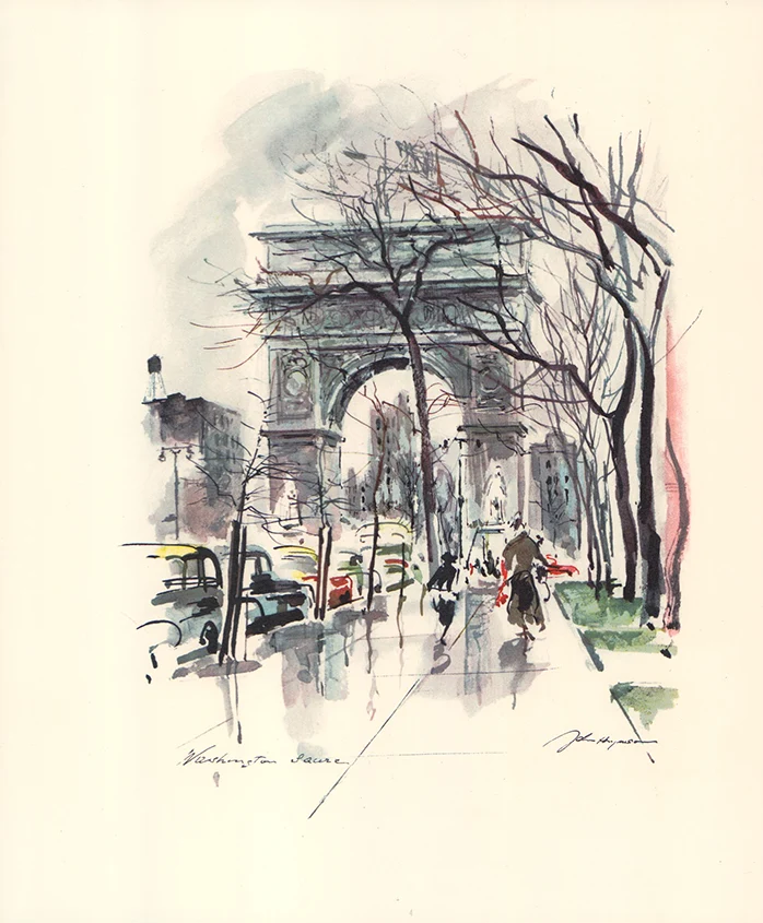 Washington Square, NYC by John Haymson - 10 X 12 Inches (Art Print)