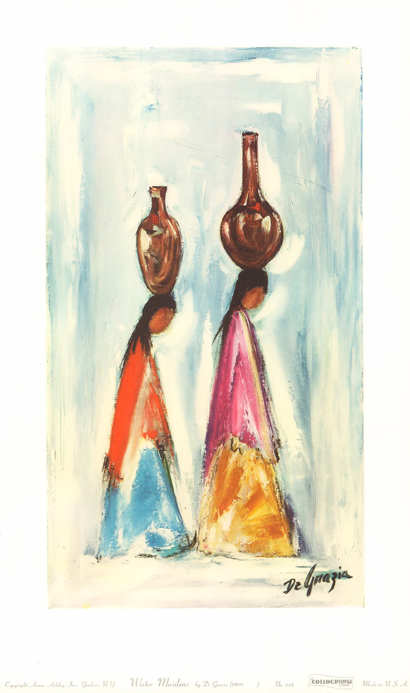 Water Maidens by De Grazia - 12 X 20 Inches (Art Print)
