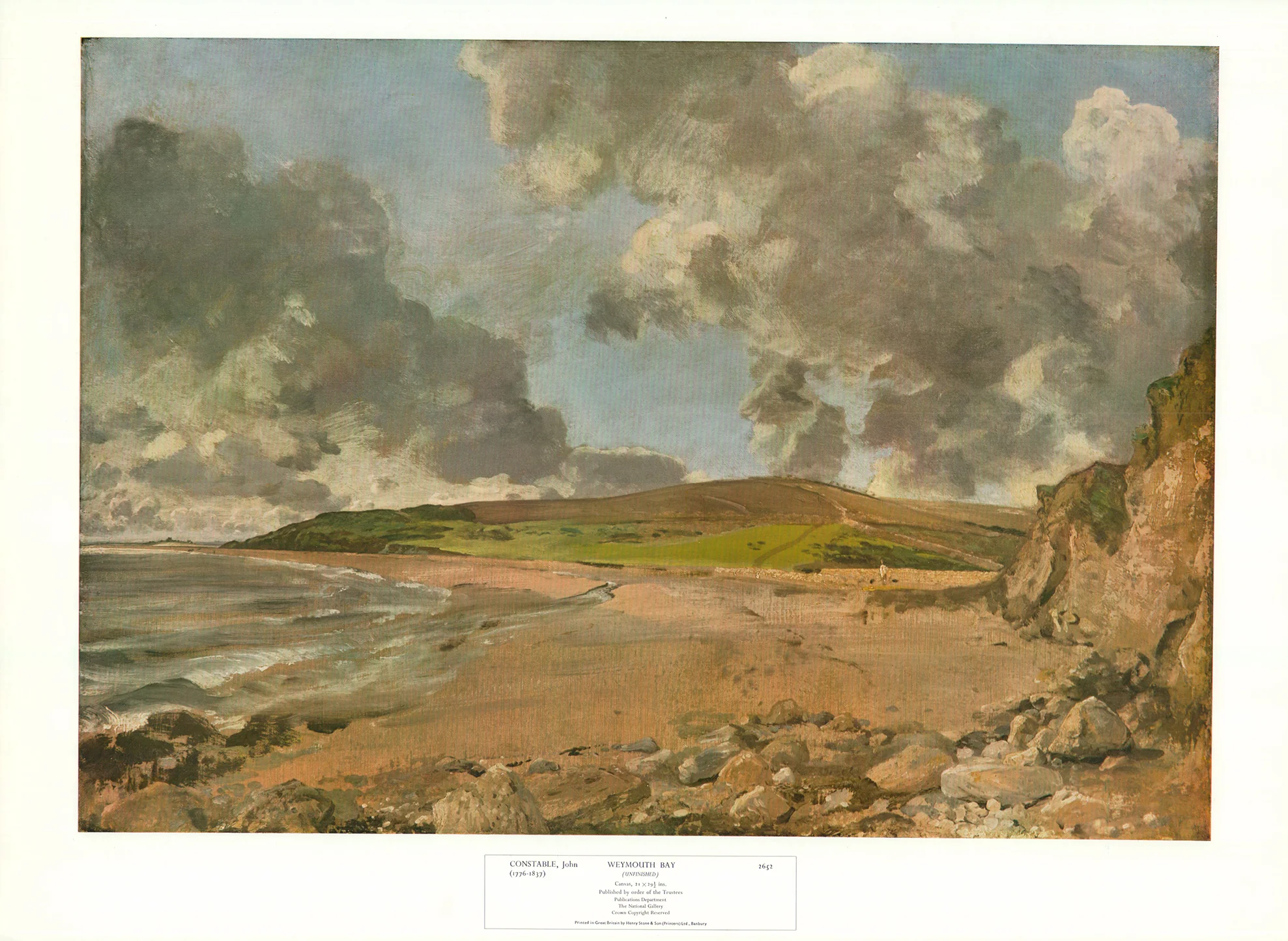 Weymouth Bay by John Constable - 21 X 28 Inches (Offset Lithograph)