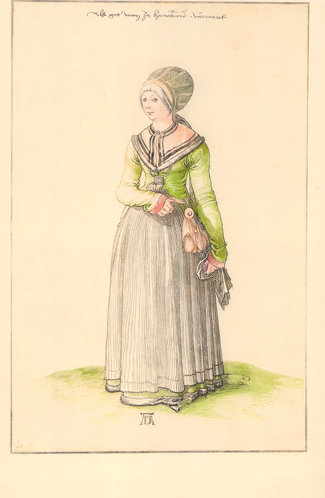 Nuremberg Woman in House Dress by Albrecht Durer - 10 X 15 Inches (Offset Lithograph Fine Art Print)