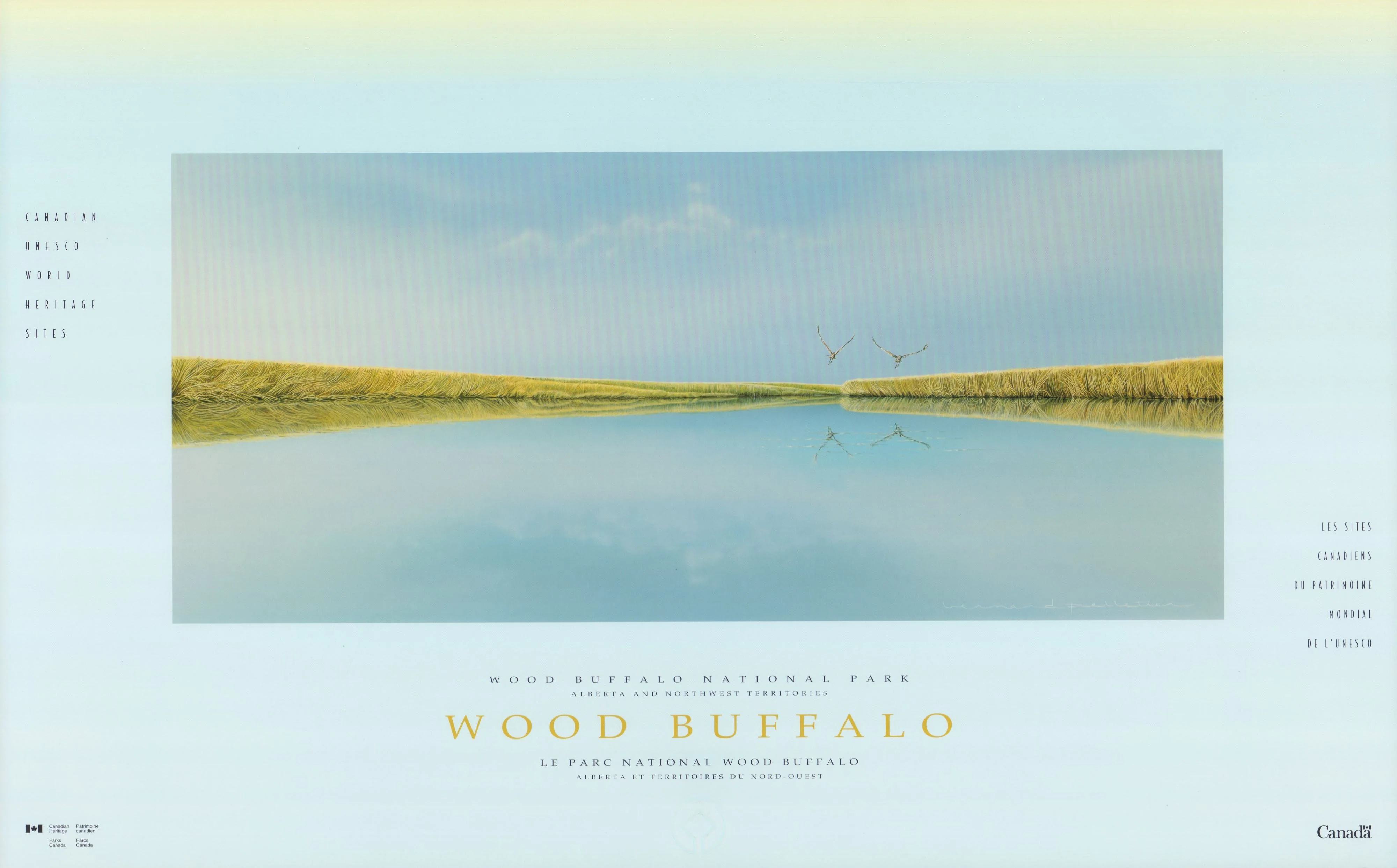 Wood Buffalo, National Park, Alberta by Bernard Pelletier - 20 X 32 Inches (Offset Lithograph)