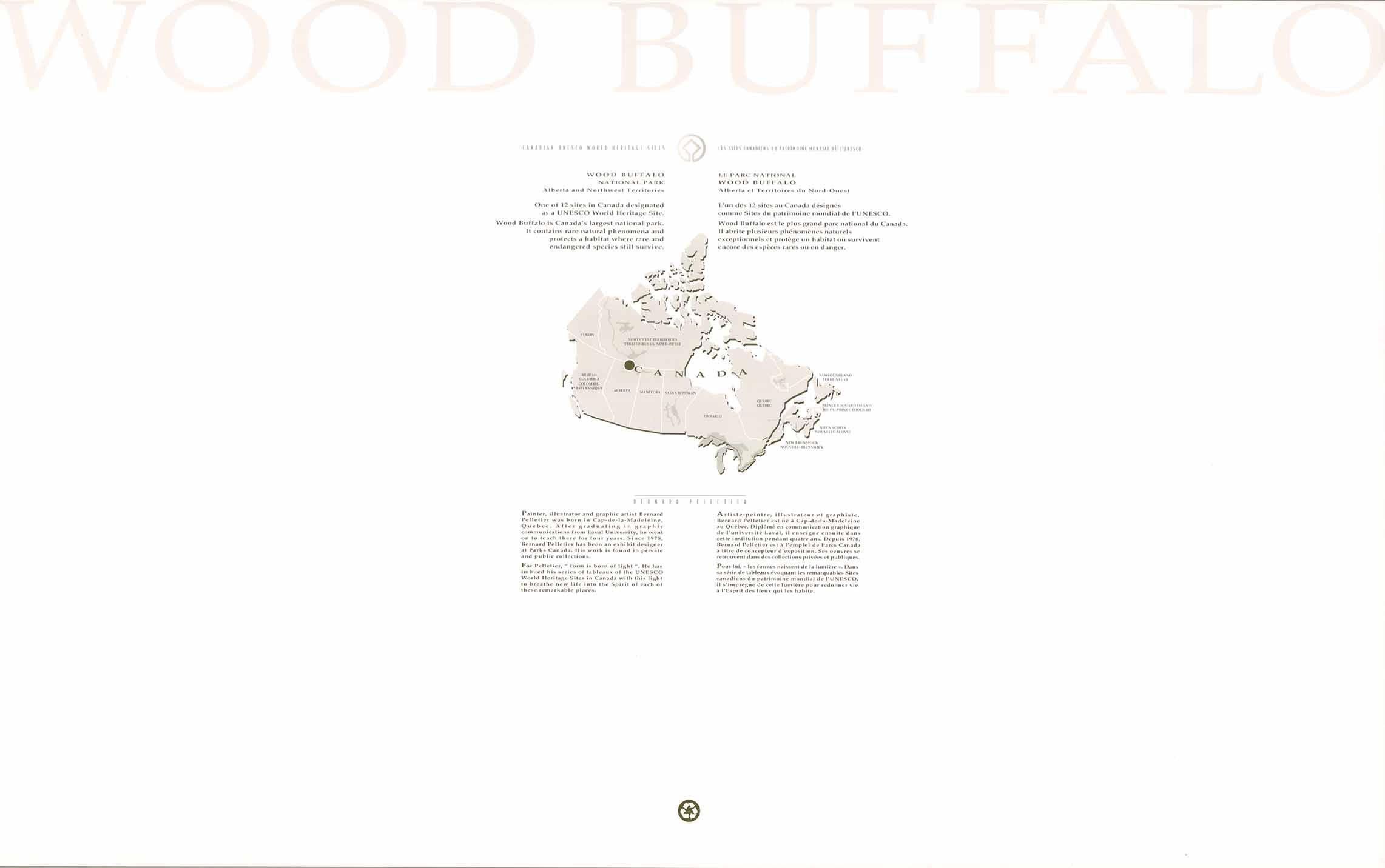 Wood Buffalo, National Park, Alberta by Bernard Pelletier - 20 X 32 Inches (Offset Lithograph) - Image 2