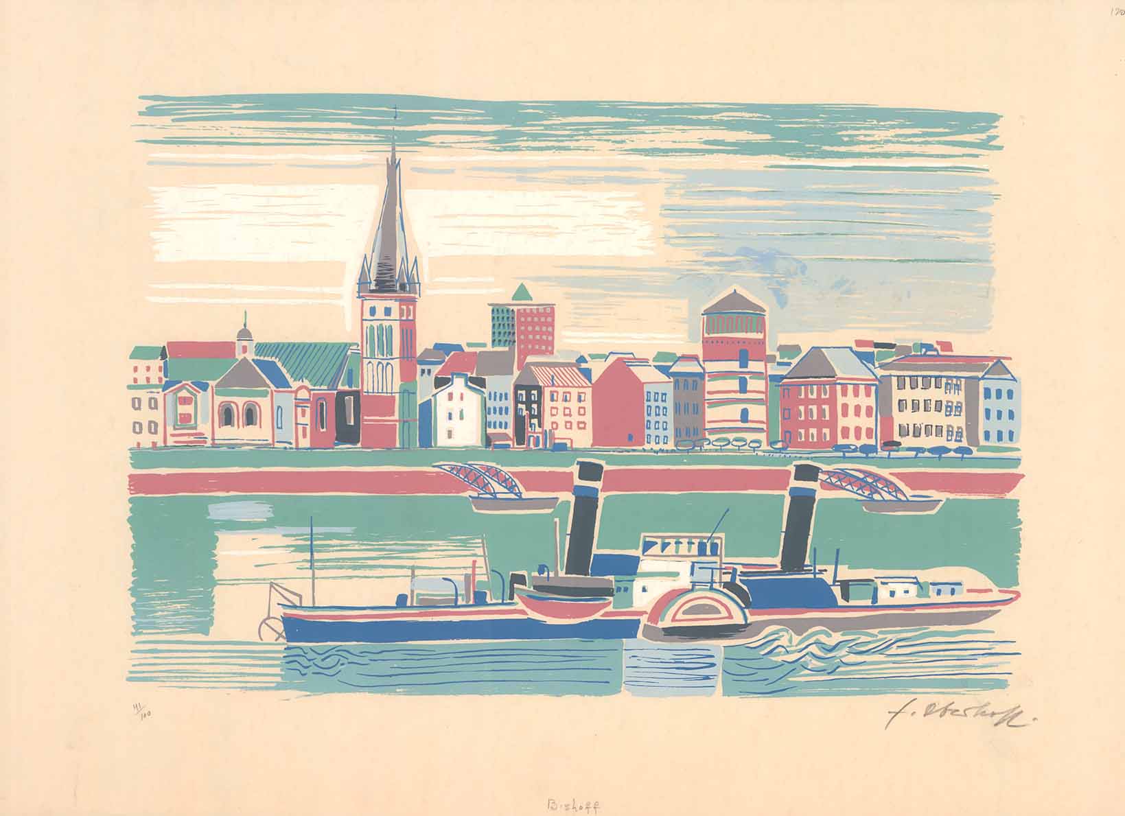 Wuppertal by Ernst Oberhoff (Bishoff) - 17 X 24 Inches (Lithograph Numbered & Signed) 41/100