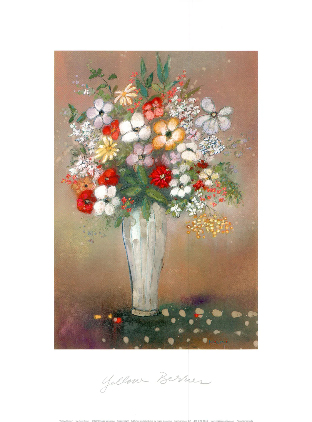 Yellow Berries by Aleah Koury - 15 X 20 Inches (Art Print)